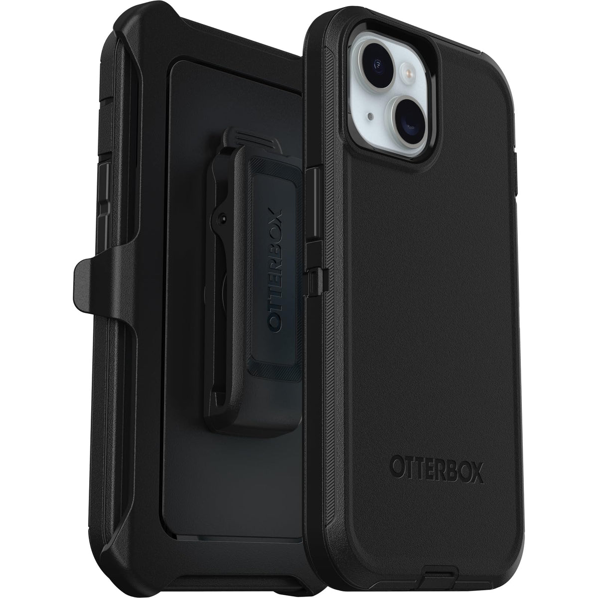Otterbox Funda para iPhone 15, iPhone 14 Y iPhone 13 Defender Series -, Sin Pantalla, Resistente Y Duradera, con Protección De Puerto, Incluye Soporte De Clip De Funda Negro