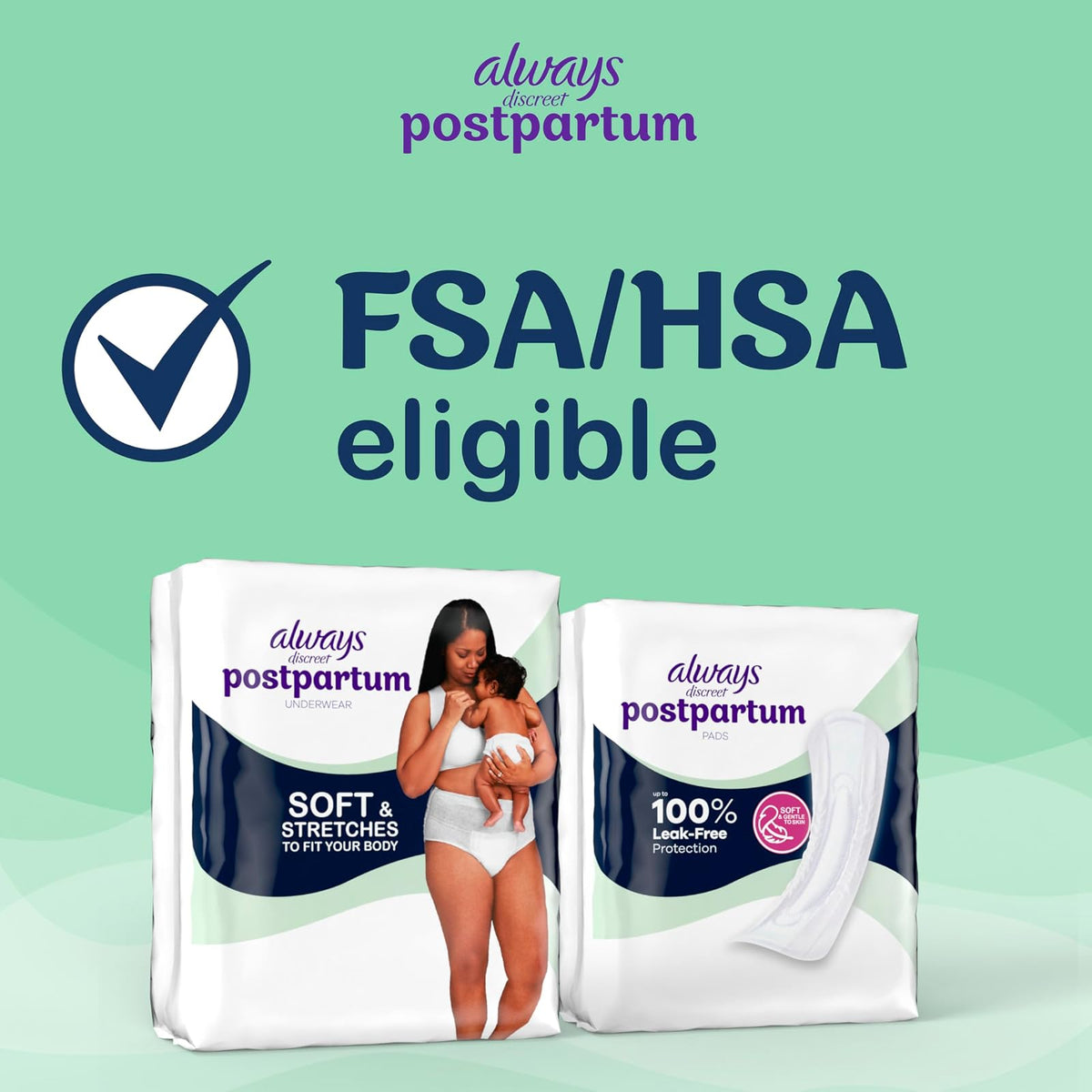 Always Discreet - Ropa interior para incontinencia posparto y adultos para mujer, talla L, máxima protección, 14 CT
