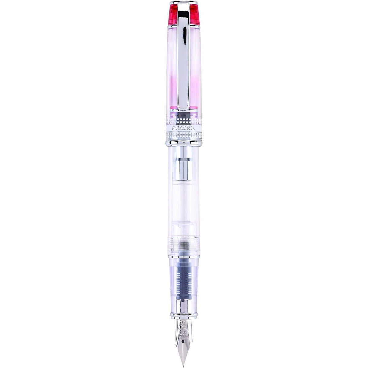Pilot Prera Pluma Fuente con Sistema de Tinta Líquida - Fino - Rojo - Plateado