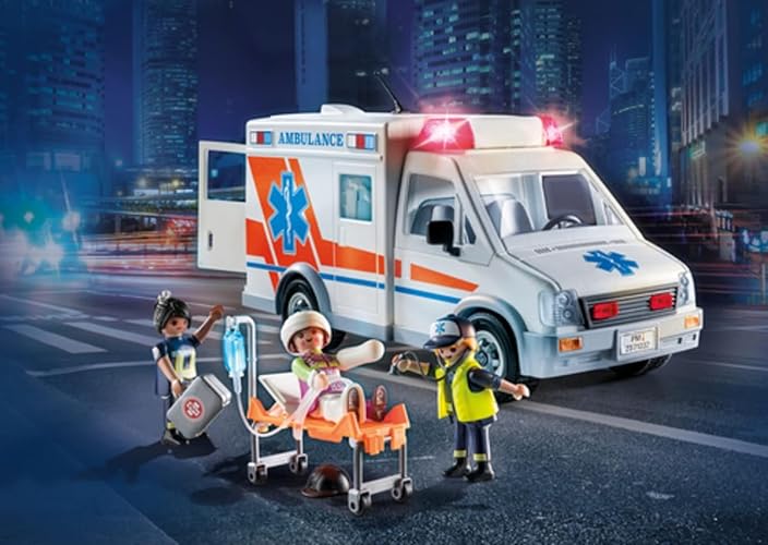 Playmobil City Action 71232 Ambulancia con con Accesorios y 3 Figuras