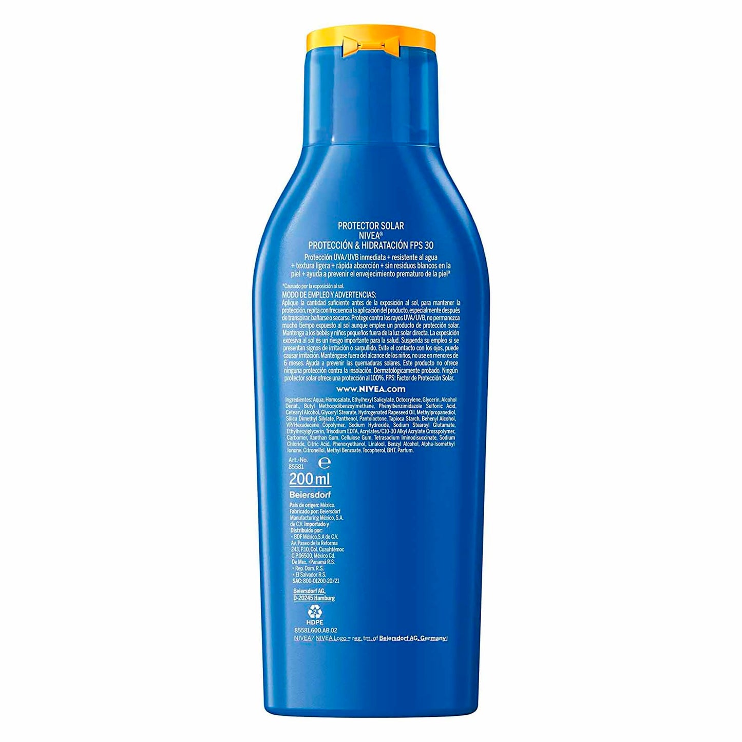 NIVEA SUN Nivea Sun Protect & Moisture Fps 30, color, 200 ml, pack of/paquete de