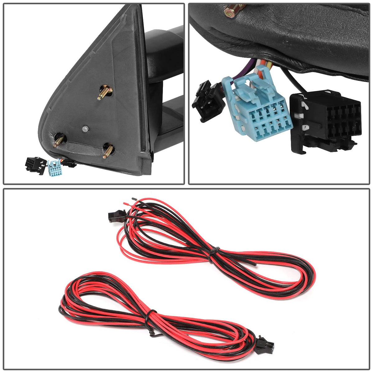 DNA Motoring Espejo de Remolque Alimentado + Calor + LED Ahumado Derecho Pasajero para Tahoe/Yukon 03-07 TWM-015-T888-BK-SM-R