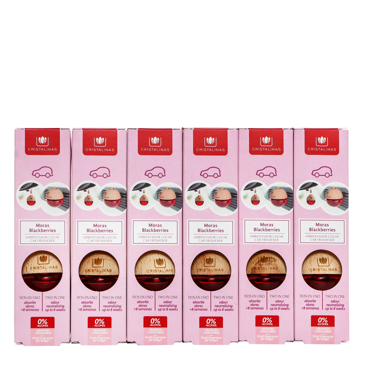Cristalinas Ambientador para Auto, Pack de 6 - Moras