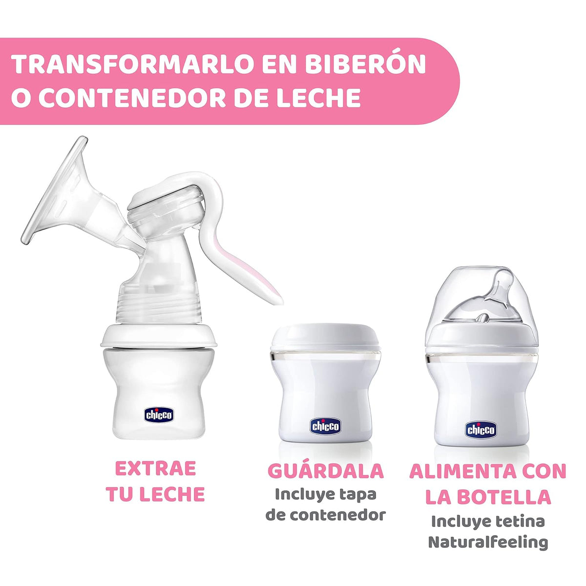 CHICCO, Extractor de Leche Materna Manual Natural Feeling, Accesorios de Lactancia
