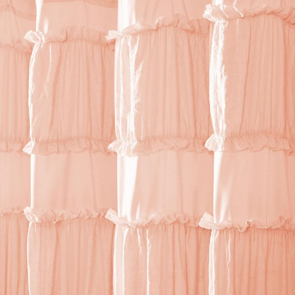 Lush Decor Nova Ruffle Shower Curtain, 72" x 72", White