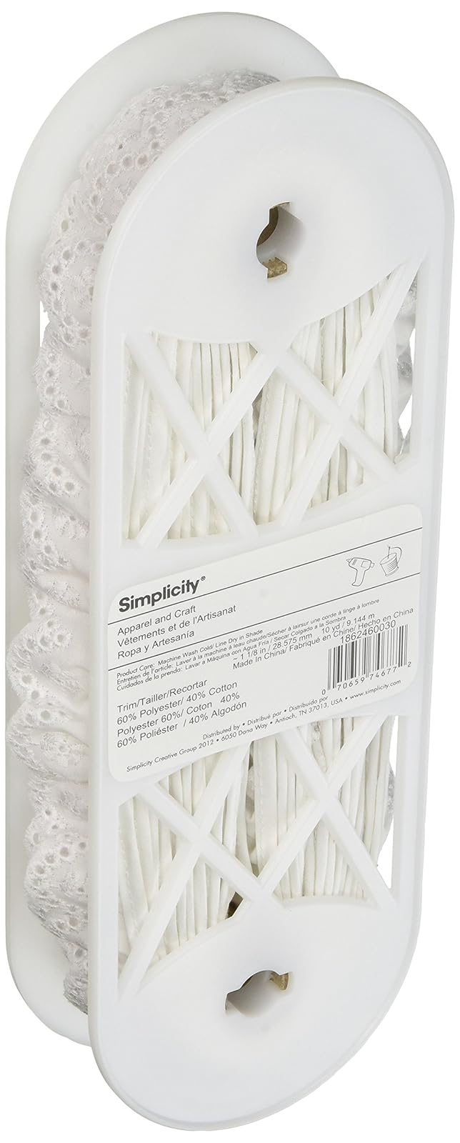 Wright Products Swiss Anilla 1 – 1/5,1 cm de Ancho 10 Yards-White