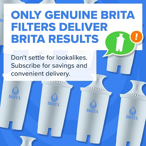 Brita Plus Filtro de agua, sin BPA, filtro de repuesto de alta densidad para jarras y dispensadores, reduce 2 contaminantes*, dura dos meses o 40 galones, incluye 6 filtros
