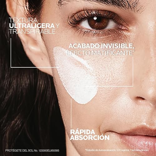 La Roche-Posay Anthelios UVAir Protector Solar Invisible y Ultraligero FPS50+ con Ácido Hialurónico, Niacinamida y Sistema Avanzado de Filtros UVA/UVB, 40 ml