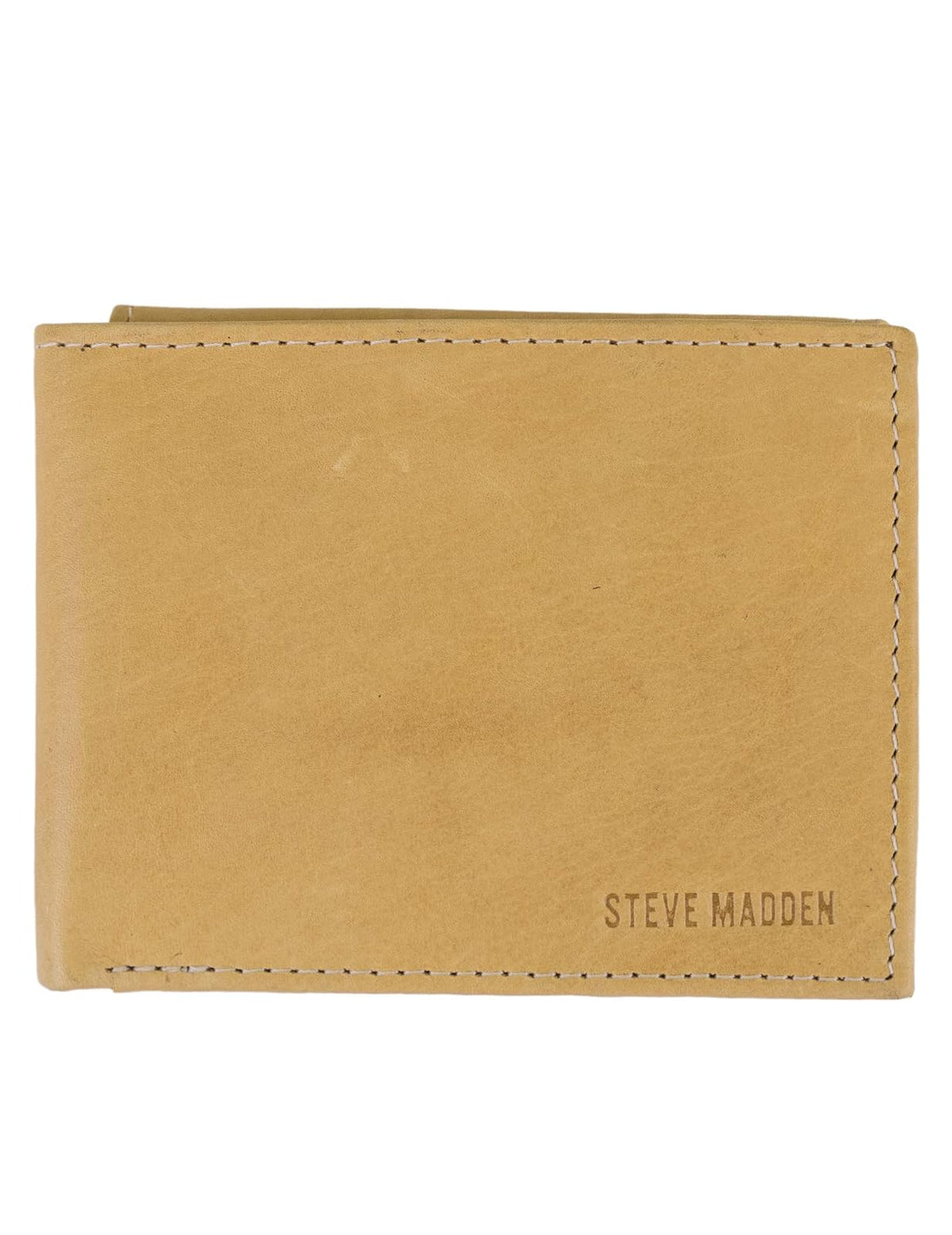 Steve Madden Cartera de Piel para Hombre - Talla Única - Bronceado - Antiguo
