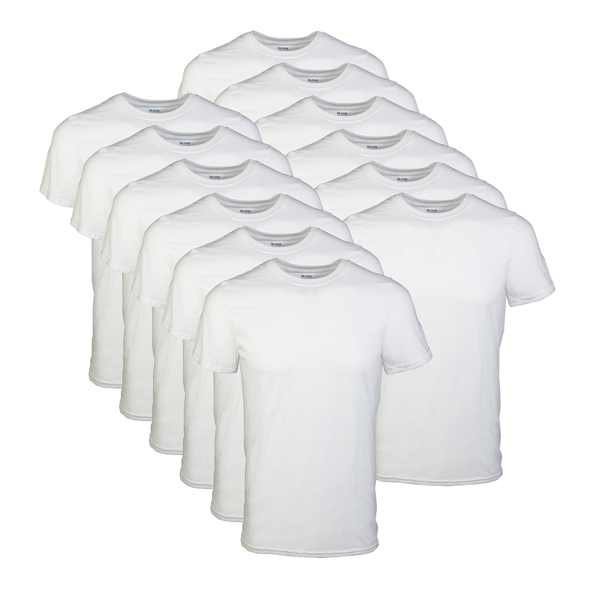 Gildan Playeras de Algodón para Hombre, Paquete Multicolor - White (12-pack) - G