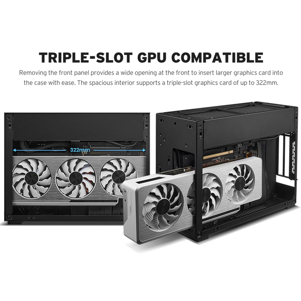 Lian Li A4-H2OA5 Mini-ITX Funda para PC, GPU de Montaje Triple Ranura, Exterior de Aluminio e Interior de Acero SPCC, AIO de 240 mm, diseño sándwich SFX, PCIe 5.0, Compatible con PSU SFX/SFX-L