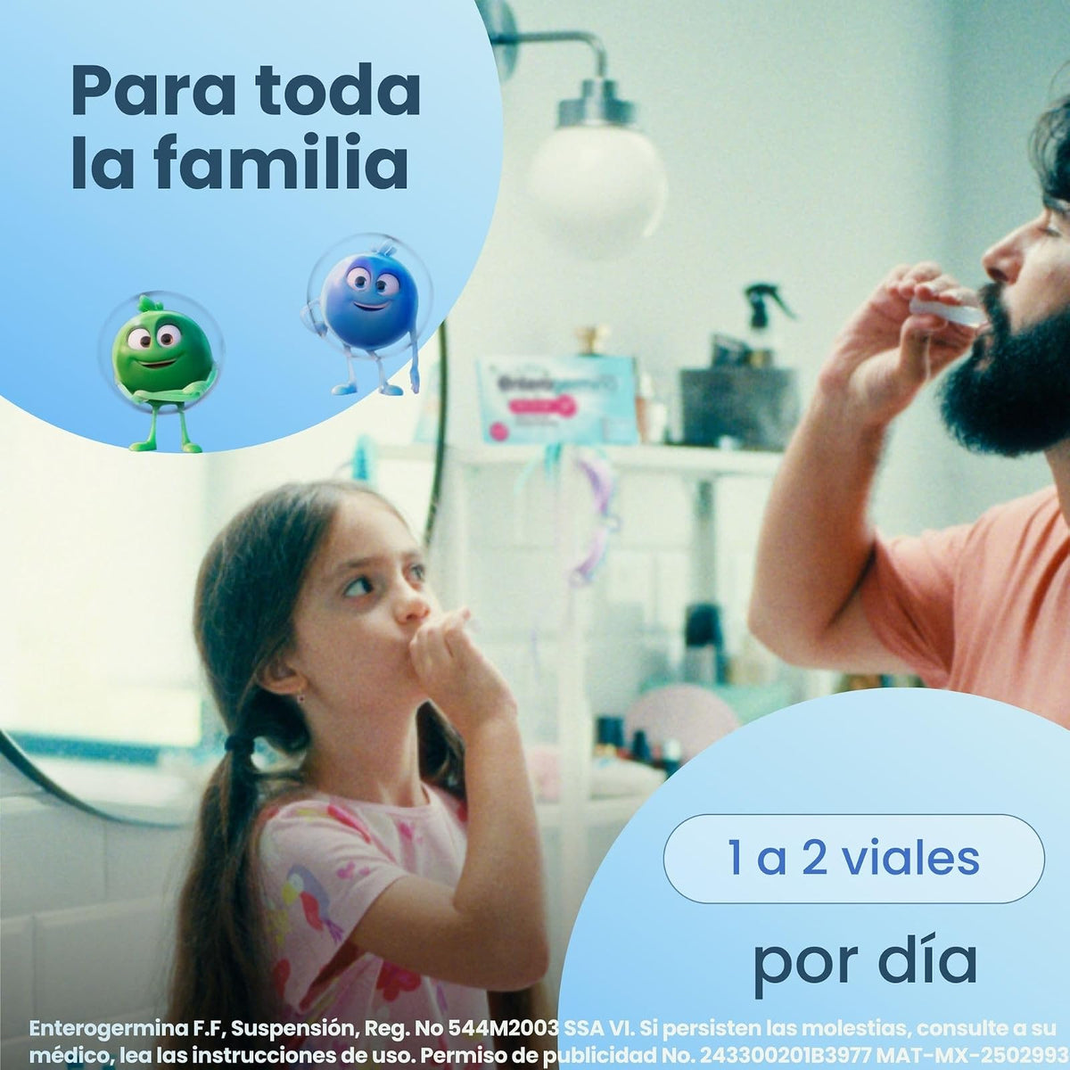 Enterogermina probióticos 2 billones, vial sin refrigeración, 20 ampolletas.