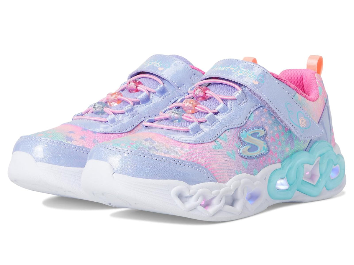 Skechers Infinite Heart Lights Tenis con Luces para Niña - 23.0 cm - Lavender - Multi