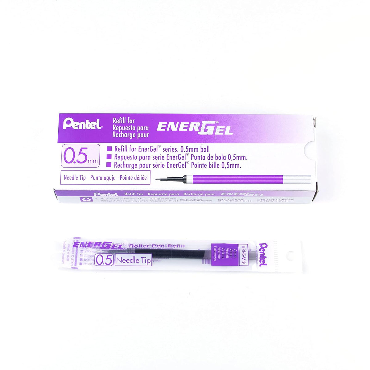 Pentel Recambios de Tinta EnerGel para Bolígrafo de Gel, Rojo - Violeta