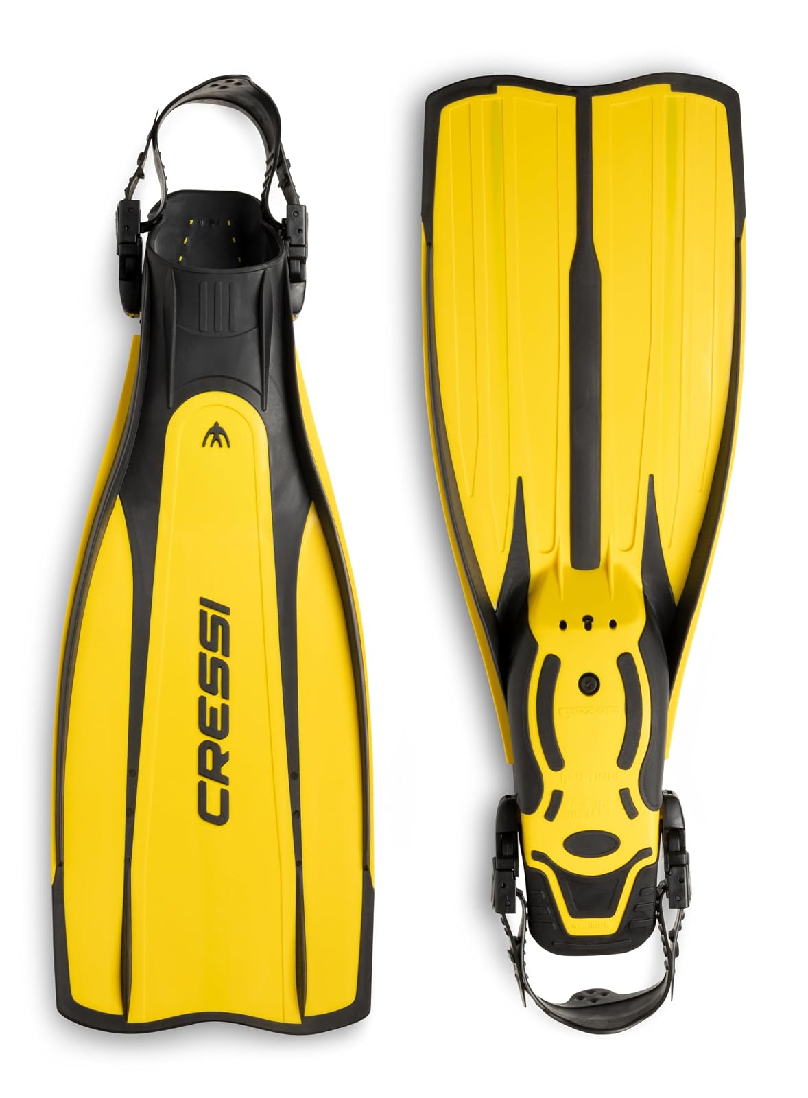 Cressi Aletas de Buceo Ligeras y equilibradas para Adultos con tacón Abierto, Pro Light: Fabricadas en Italia - S - M | US Man 6.5 - 8 | US Lady 7.5 - 9 | EU 38 - 41 - Amarillo