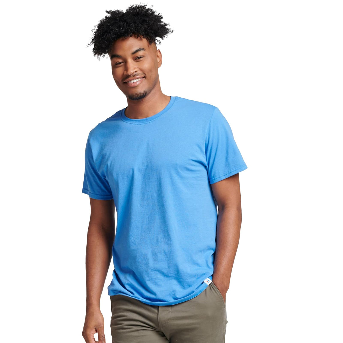 Russell Athletic Camiseta Dri-Power de Manga Corta para Hombre - XL - Azul (Collegiate Blue)
