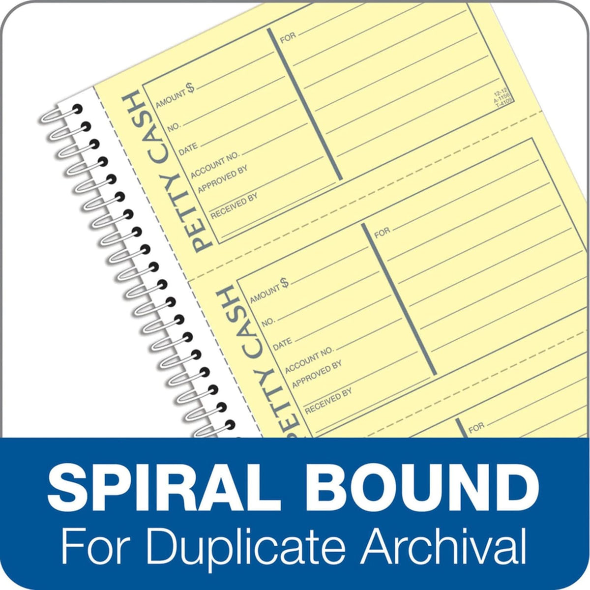 Adams Libro de caja chica con espiral, 2 partes, sin papel carbónico, 4 mensajes por página, 200 juegos por libro (SC1156)