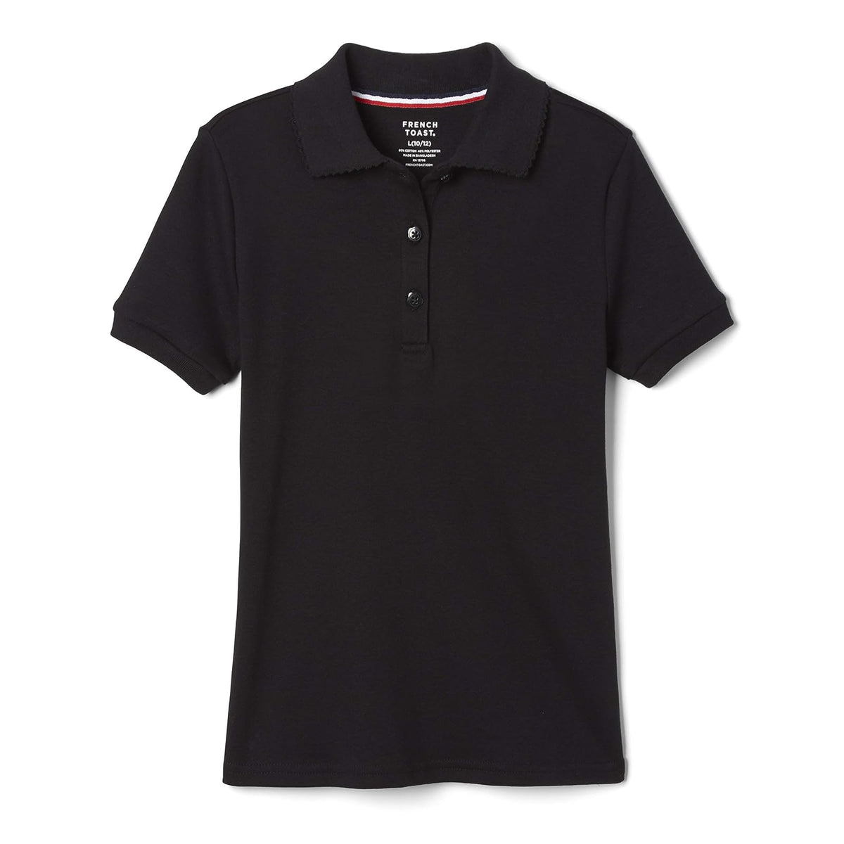 French Toast Playera Polo Uniforme Escolar para Niña - 14-16 - Negro -