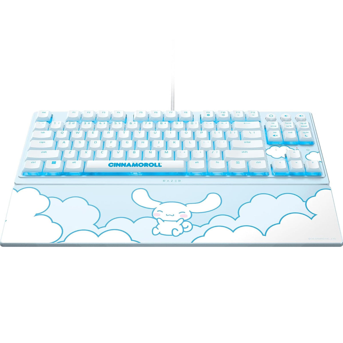 Razer Ornata V3 TKL Gaming Keyboard: Low-Profile Keys - Mecha-Membrane Switches - UV-Coated Keycaps - Backlit Media Keys - 8-Zone RGB Lighting - Magnetic Wrist Wrest - Cinnamoroll Edition