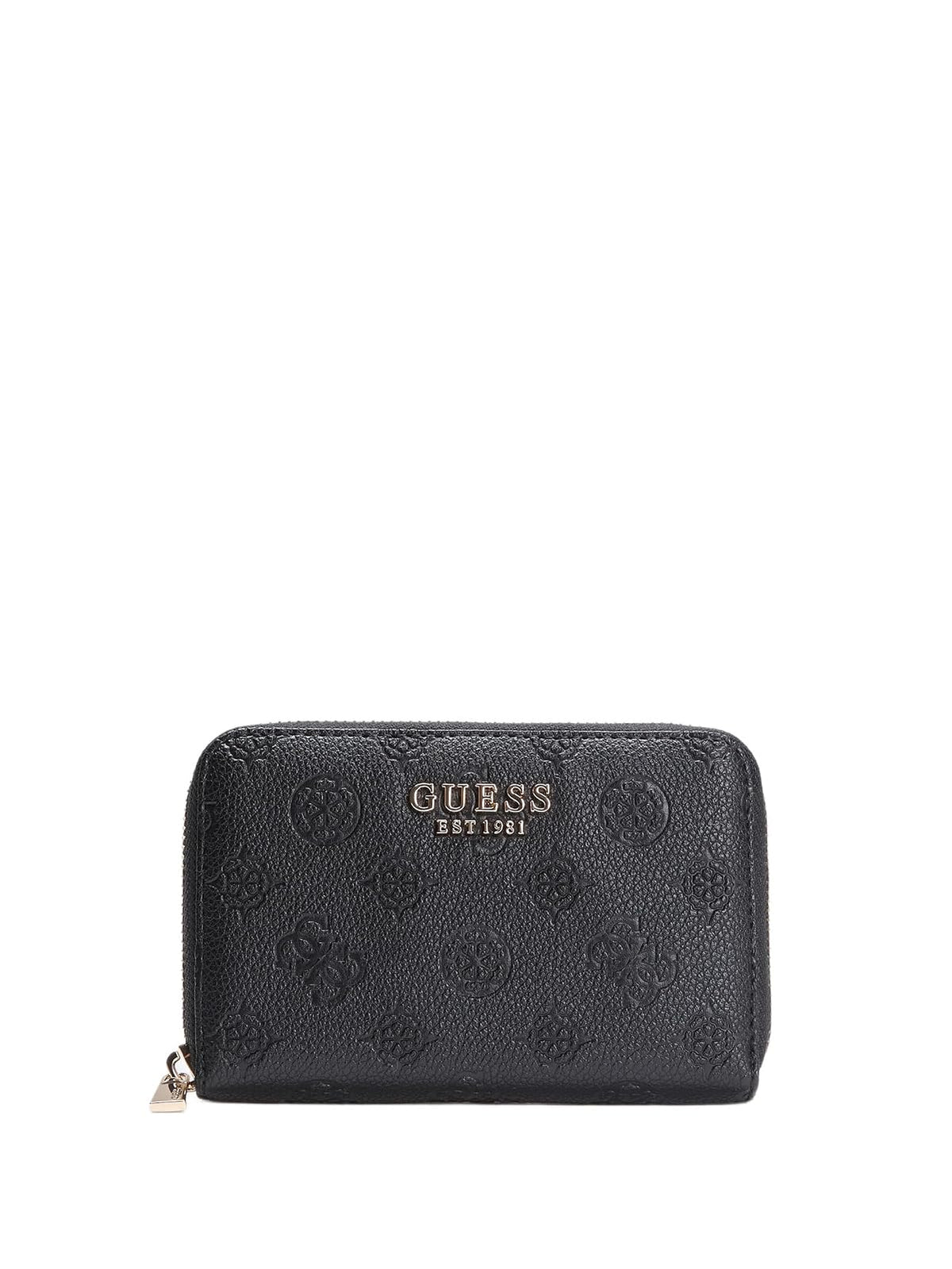 GUESS CARTERA MEDIANO ELLA LOGO EN COLOR NEGRO ESTAMPADO - Talla Única - Negro (black Logo)