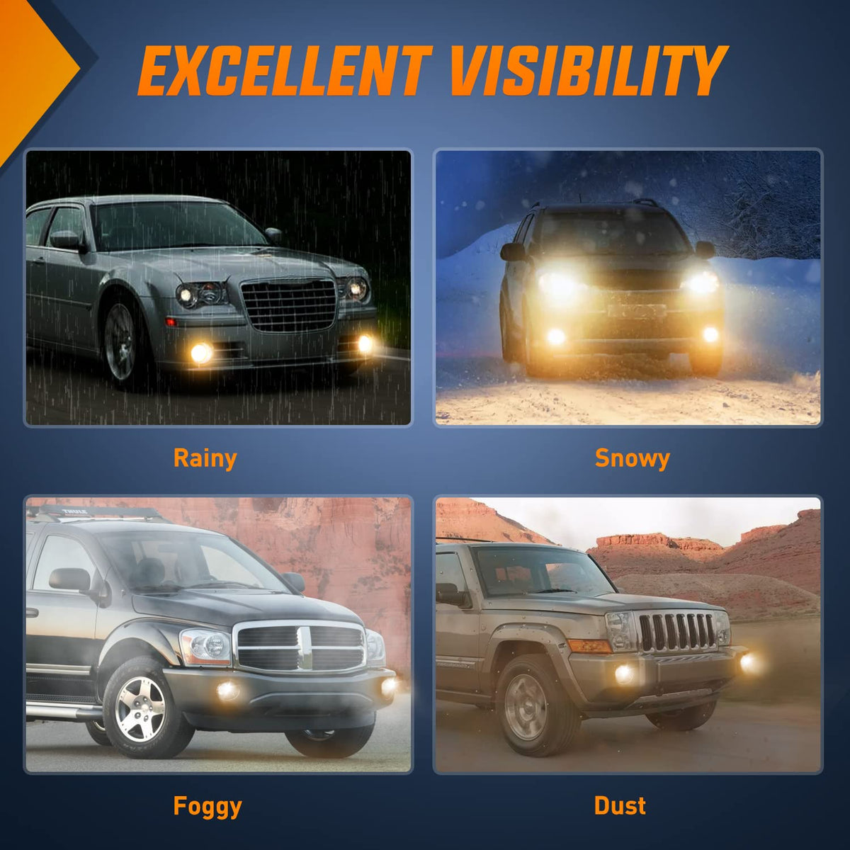 Nilight FOG-I80 Luz Antiniebla para Dodge Grand Cherokee 2005-2010/Durango/Chrysler 300 SRT8/Aspen/Dakota, 2 Años