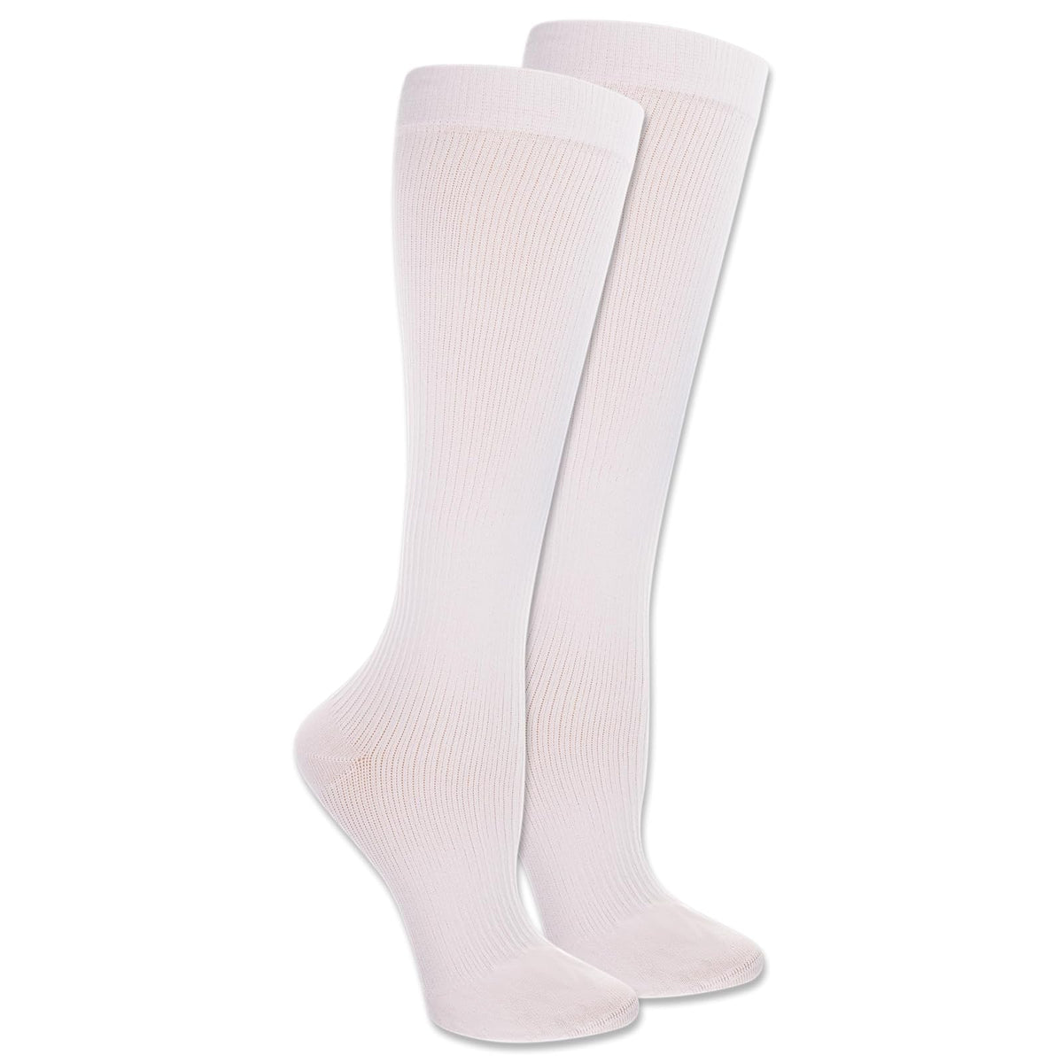 Dr. Scholl's Calcetines de Compresión Suave para Mujer, 10-15 mmHg, Paquete de 2 - Shoe Size: 4-10 - Blanco