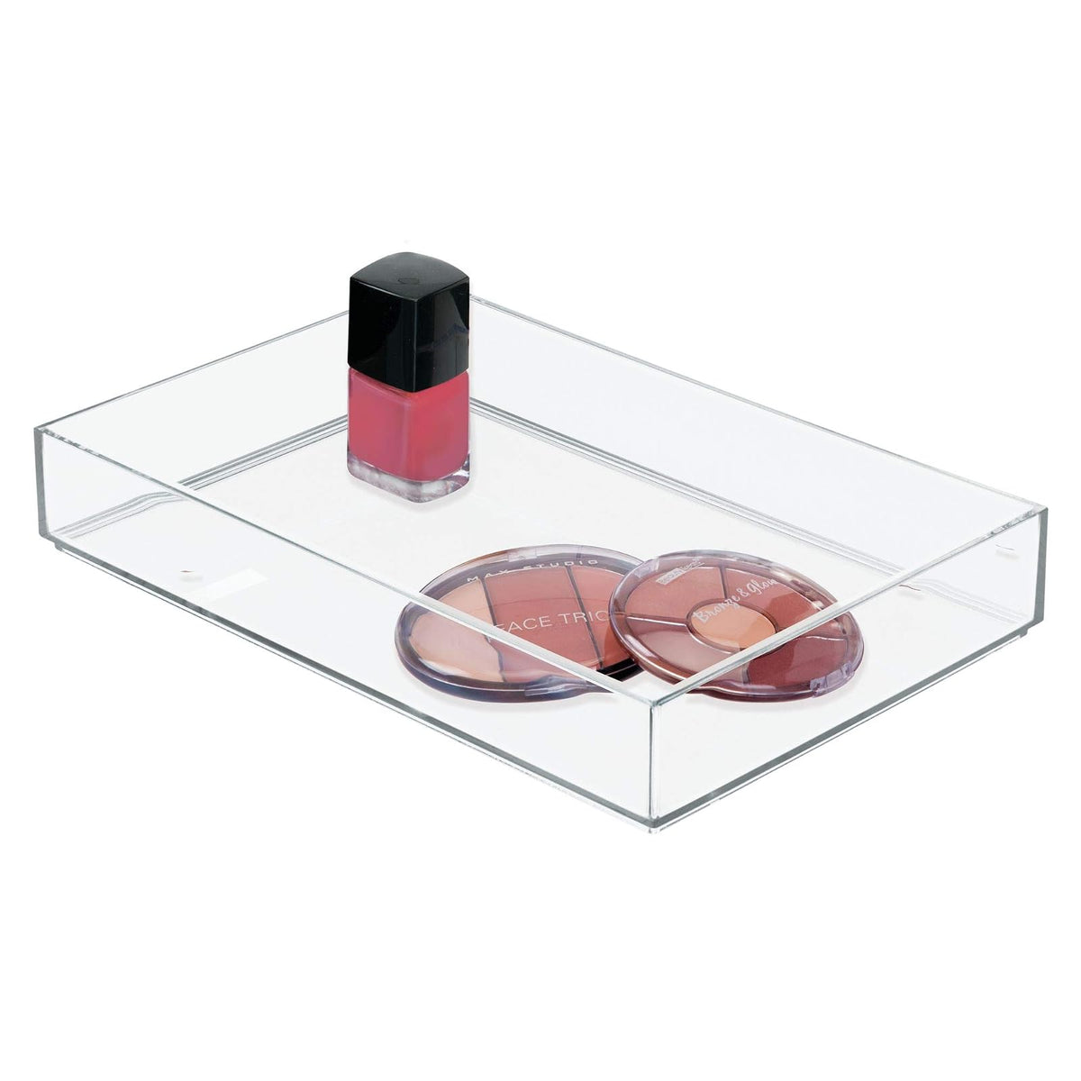 InterDesign 40830 Clarity Cosmetic Drawer Organizer for Vanity Cabinet, Perfect for Storing Makeup, Beauty Products, Clear, Extra Large - XL