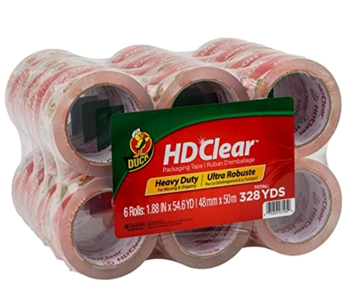 Duck HD Cinta Transparente de Alto Desempeño para Empaque - Paquete de 24