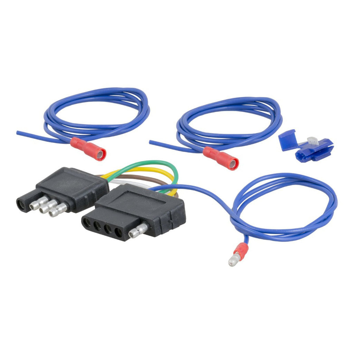 CURT Adaptador Plano de 4 a 5 Vías para Frenos de Remolque de Barco, Negro, 57187