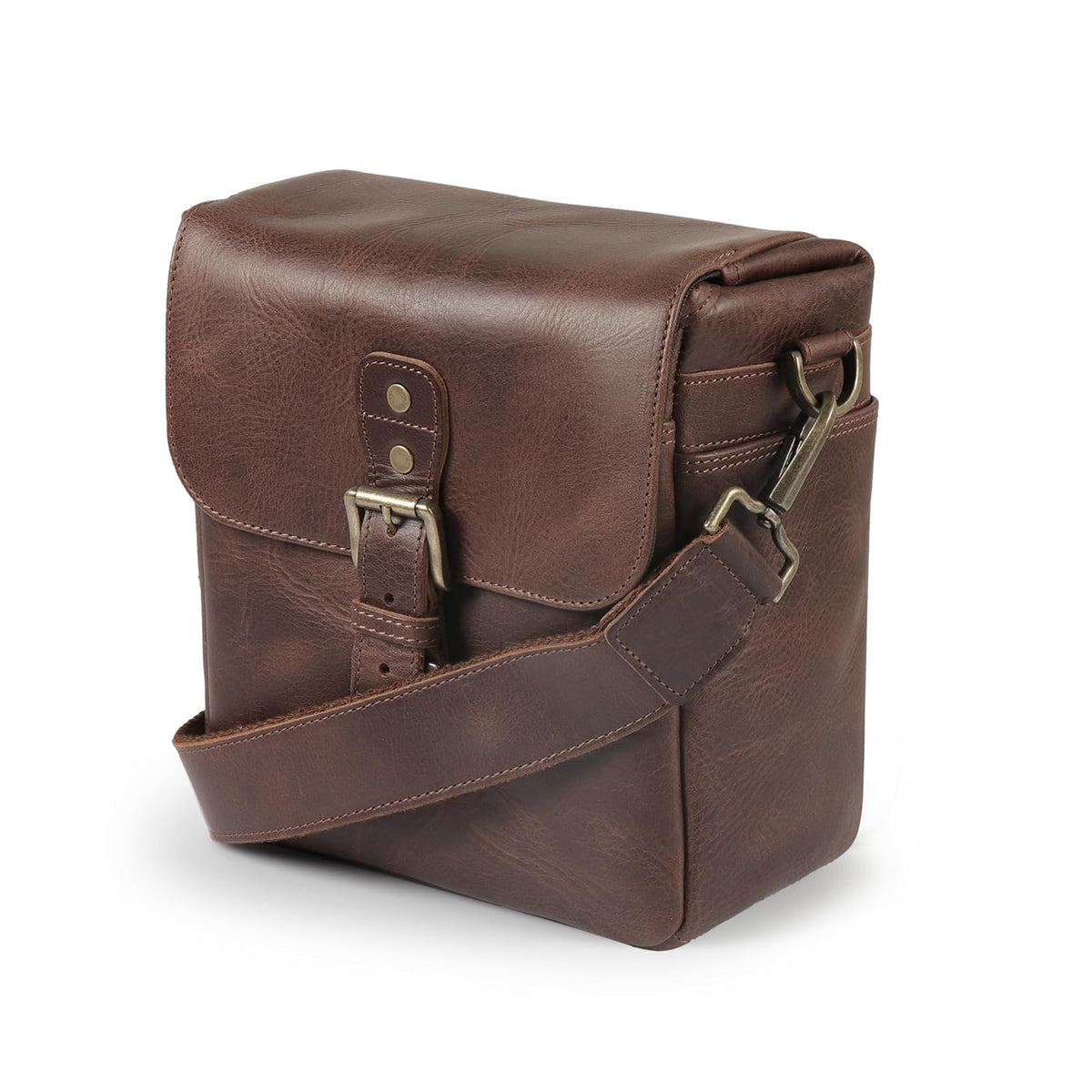 MegaGear Torres Mini Bolsa Bandolera de Cuero para Cámara - Marrón
