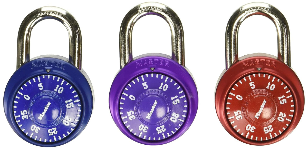 Master Lock 1530T Candado de Combinación Colores Metálicos - 8-Count