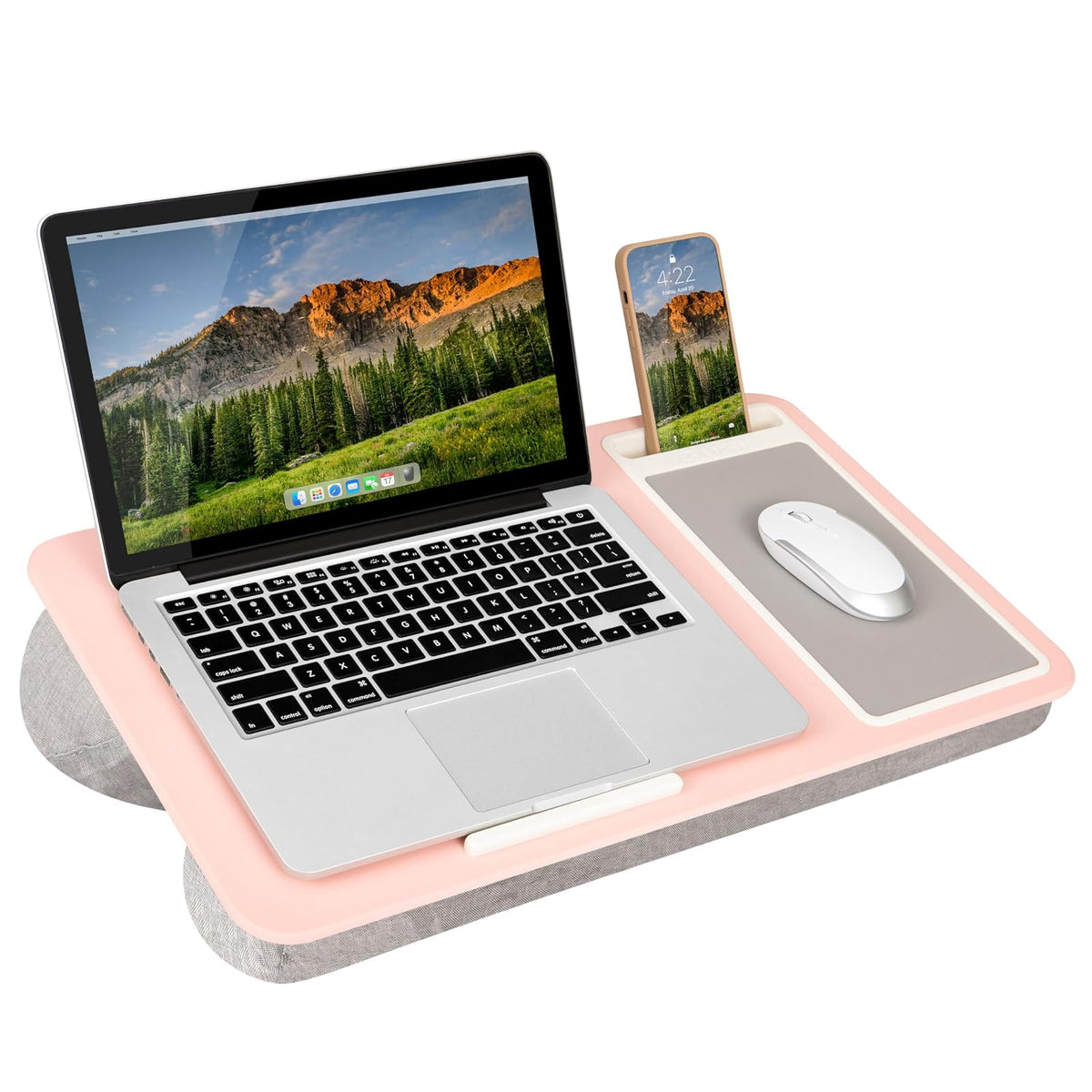 LapGear Escritorio Portátil para Laptop, Soporte de Mouse y Teléfono - rosado (Blush Pink)