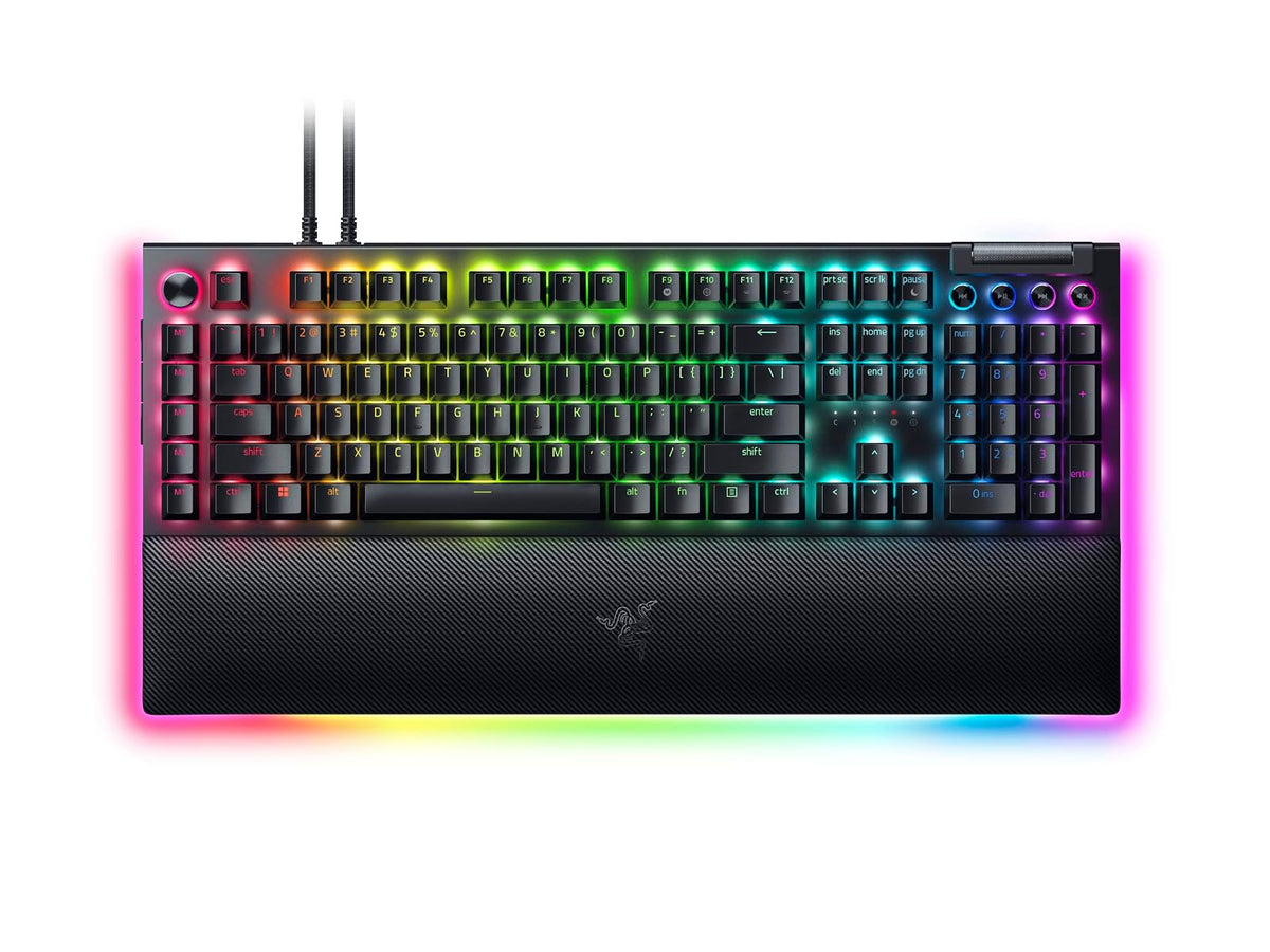 Razer BlackWidow V4 Teclado Mecánico Chroma RGB - BlackWidow V4 Pro - Interruptores amarillos: lineales y silenciosos - Negro
