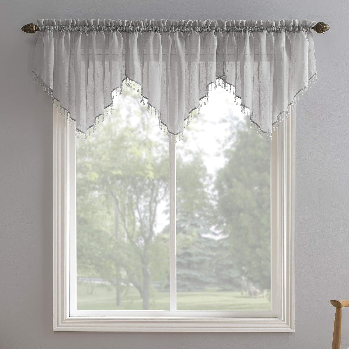 No. 918 Erica Panel de Cortina de Gasa Transparente - 1 - Gris plateado - 61An x 129.5Al cm (1 Paneles)