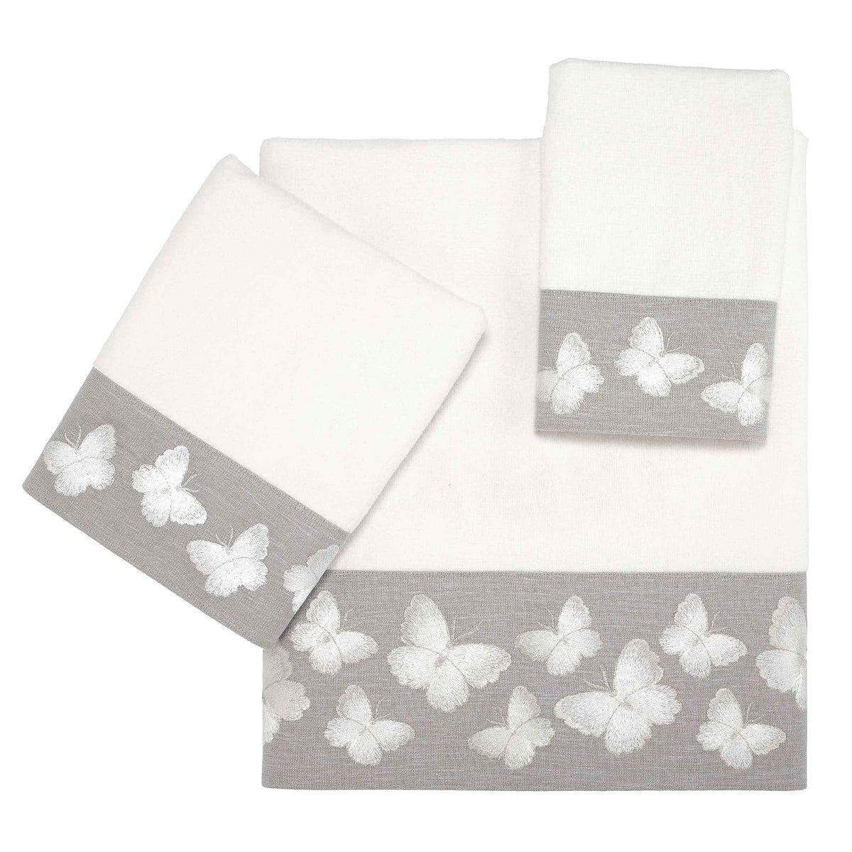 Avanti Linens - Toalla de Mano, Toalla de algodón Suave y Absorbente (colección Yara, Blanco) 30 x 16 Pulgadas