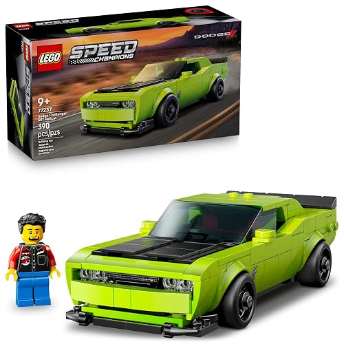 LEGO Speed Champions Auto Deportivo Dodge Challenger SRT Hellcat Juguete con 1 Minifigura Coleccionable, Kit de Modelo y Set de Construcción, Regalo para Niños y Niñas 77237