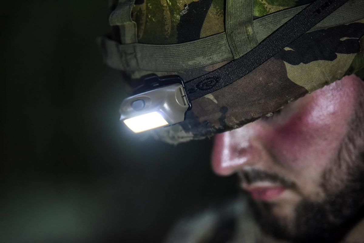 Streamlight 61707 Bandit 180-Lúmenes LED Linterna Frontal Recargable USB con Clip para Gorro y Correa, Coyote