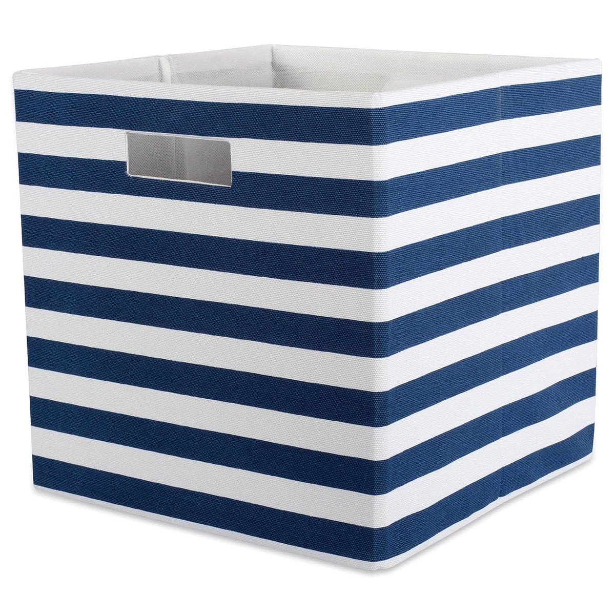 DII Contenedor de Almacenamiento Plegable de Tela para guardería, oficinas y organización del hogar, (27 x 27,9 x 27,9 cm), diseño de Rayas, Color Azul - Azul