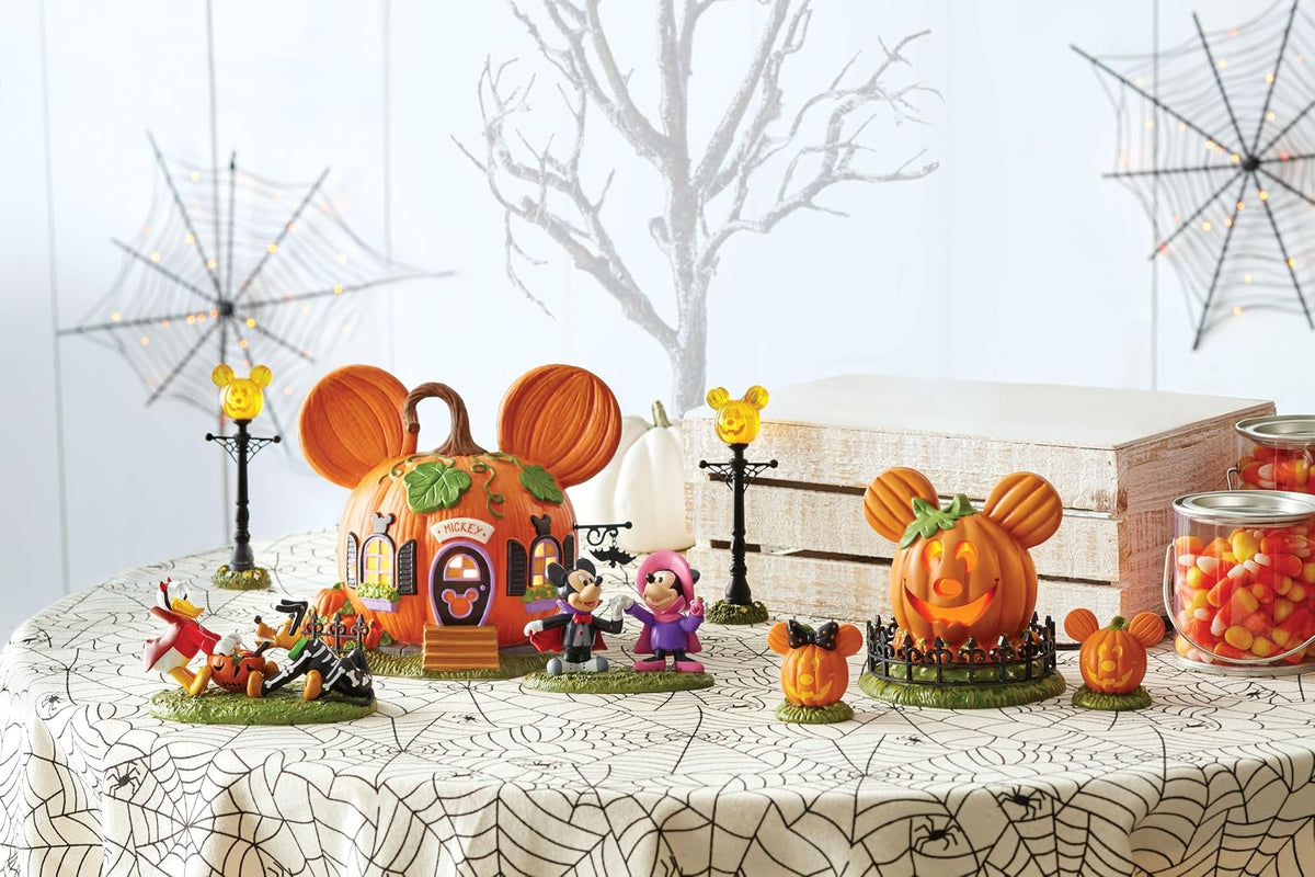 Department 56 Disney Village Halloween Minnie Mouse Pumpkintown House Lit Building, 7.76 Pulgadas, Multicolor