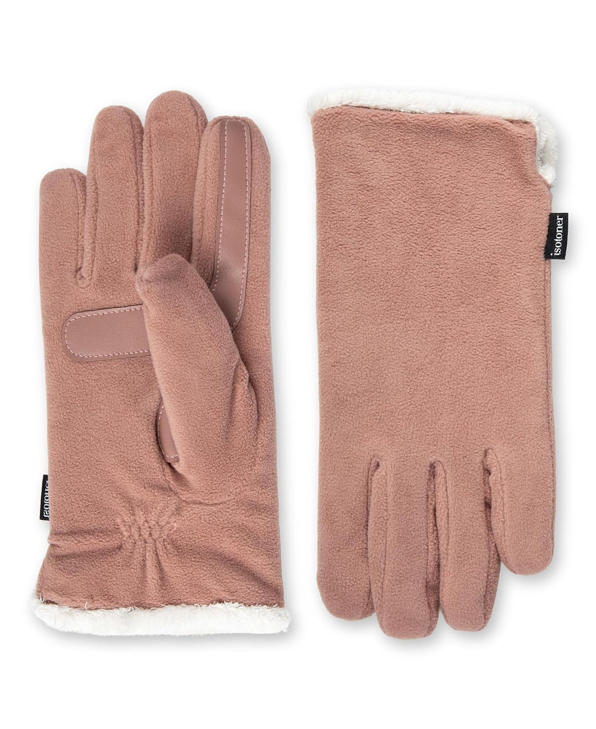isotoner - Guantes de forro polar elástico para mujer con forro de microfibra y tecnología Smart Touch - Talla Única - Nuevo rubor - Reciclado y Smartdri