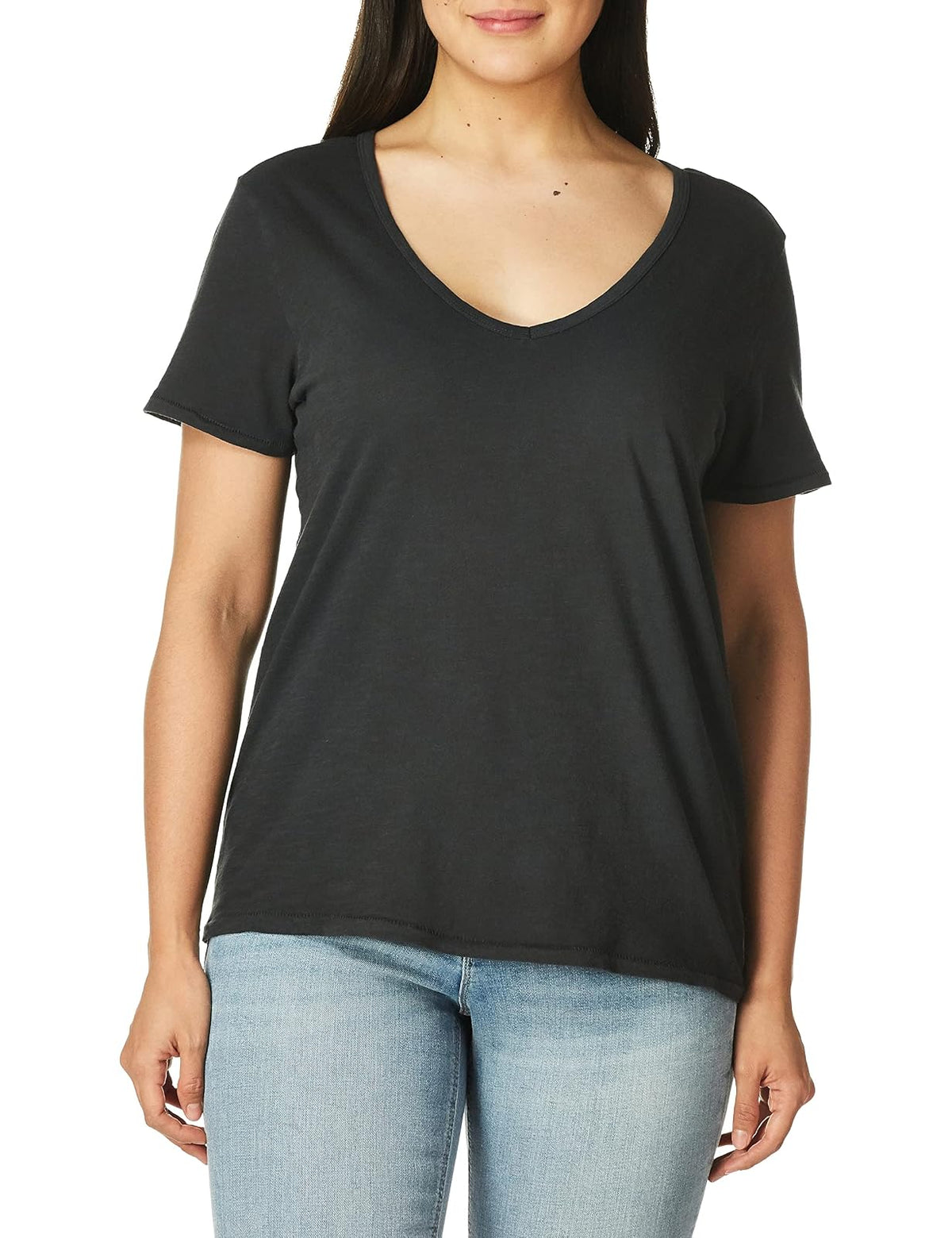 Lucky Brand Camiseta Esencial de Manga Corta con Cuello en V Camiseta para Mujer