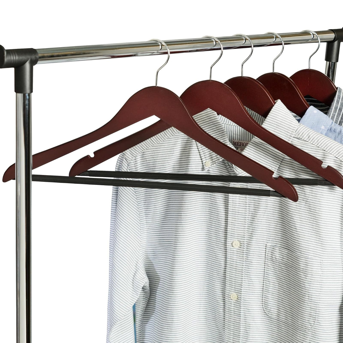 Honey-Can-Do HNG-01335 Wood Hangers with Non-slip Grooved Bar, 24-Pack, Cherry