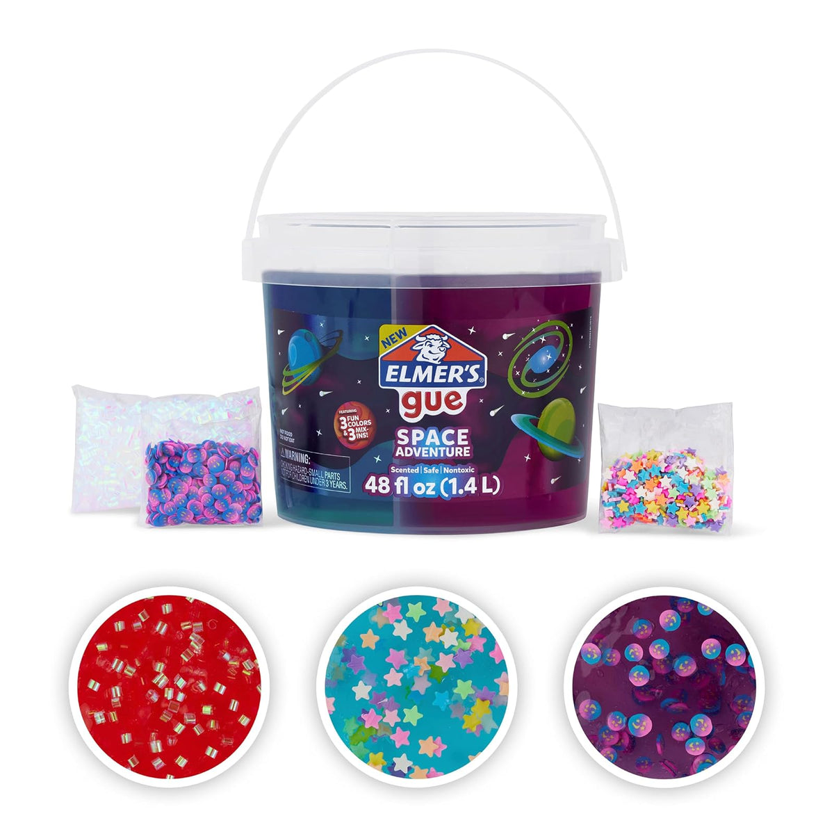 Elmer's Cubeta de Slime Prefabricado con Complementos - Aventura espacial
