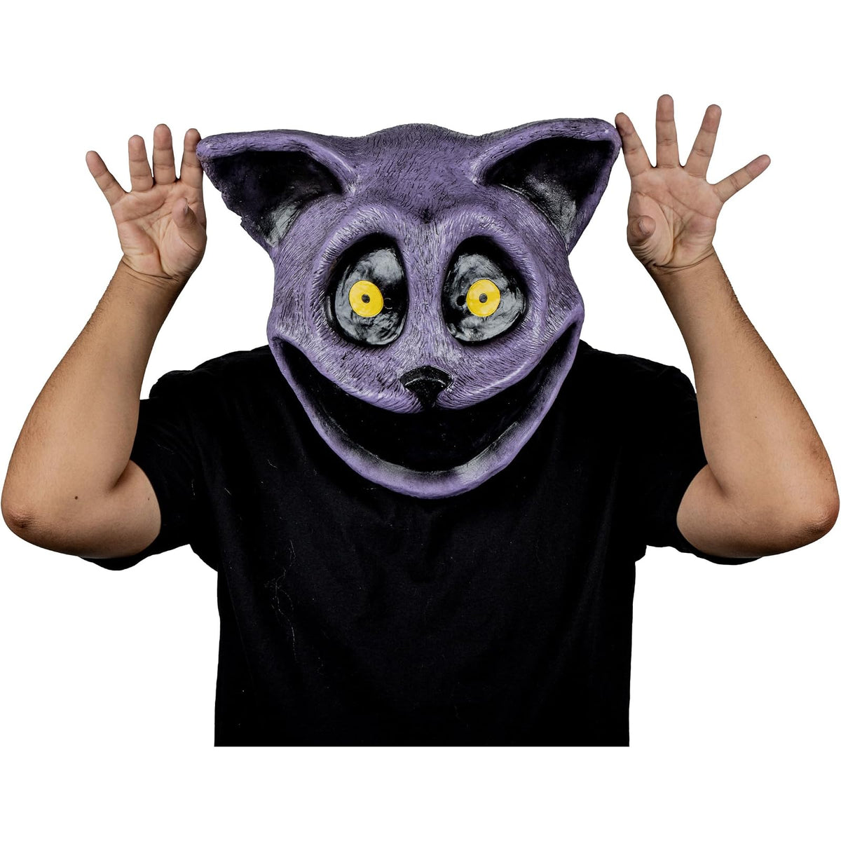 REV Máscara Completa de Látex Catnap, Máscara de Gato Espeluznante Talla Mediana para Disfraz de Halloween, Cosplay y Fiestas Tenebrosas