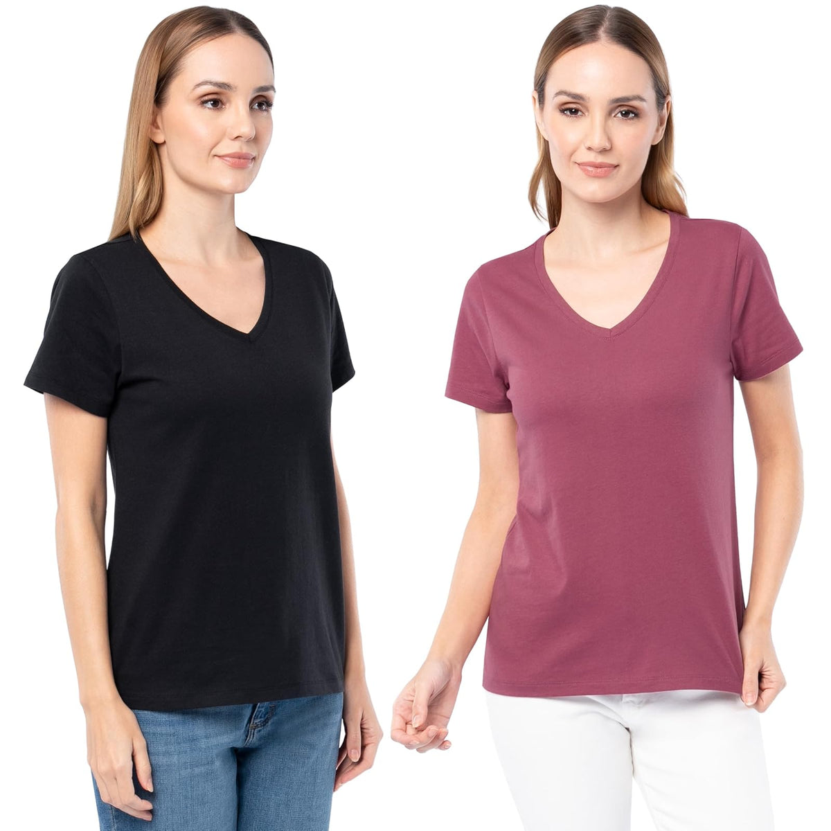 Fruit of the Loom playera de cuello en V, paquete de 2 - CH - Multicolor 2