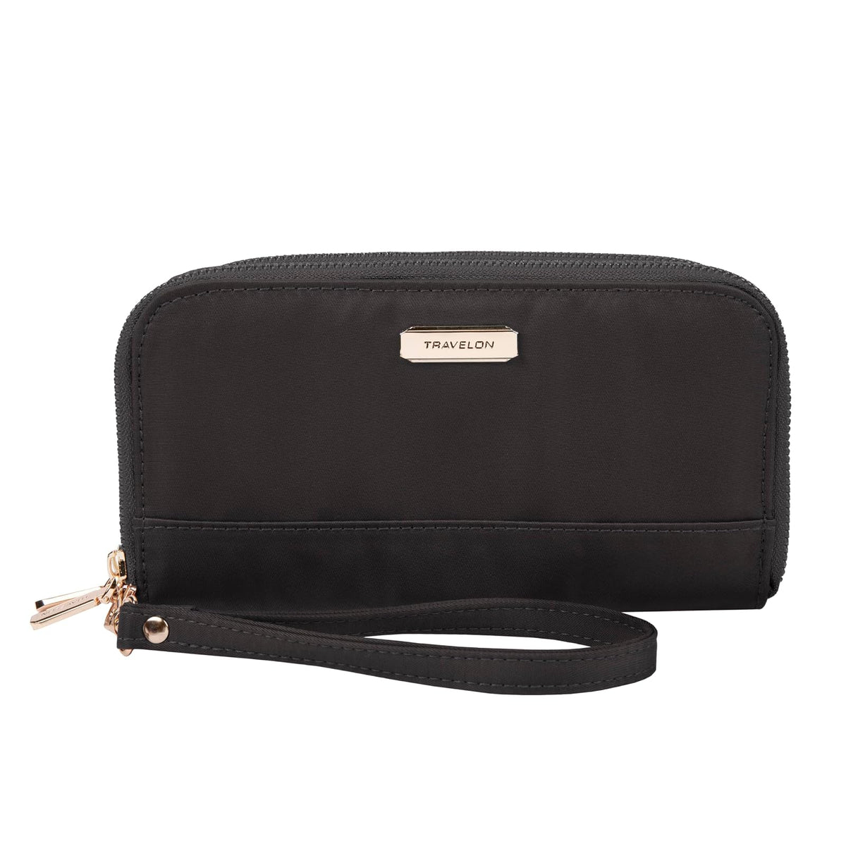 Travelon portafolios de viaje con doble cierre con bloqueo RFID - Negro -