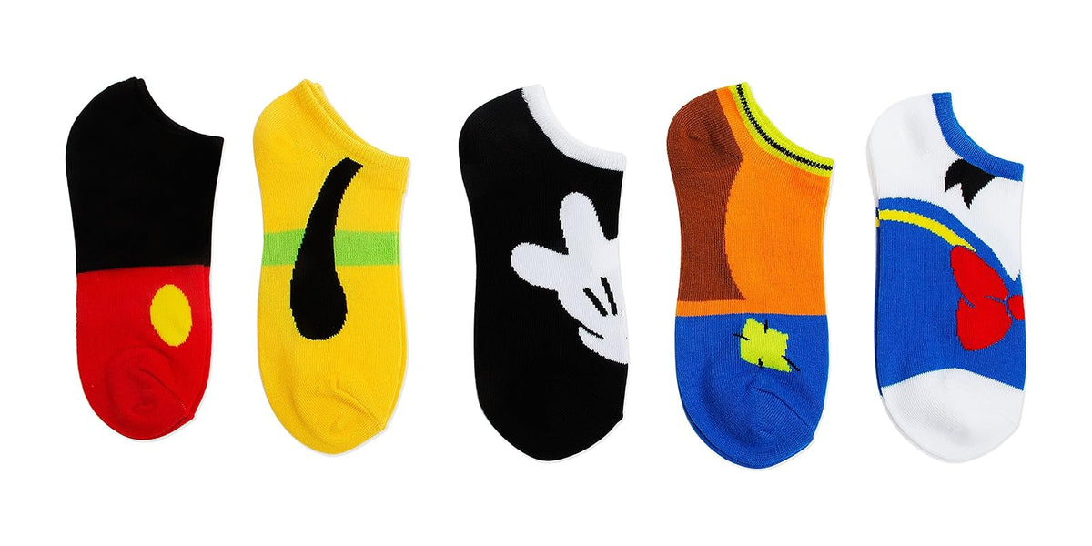 Disney - Paquete de 5 calcetines clásicos para mujer, diseño de Mickey Big Face