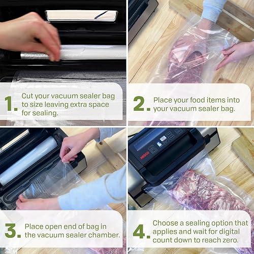 Nesco Deluxe Food VS-12 Sellador al aspiradora, 130 vatios, bolsas de kit y tapa de visualización, compacto, plateado