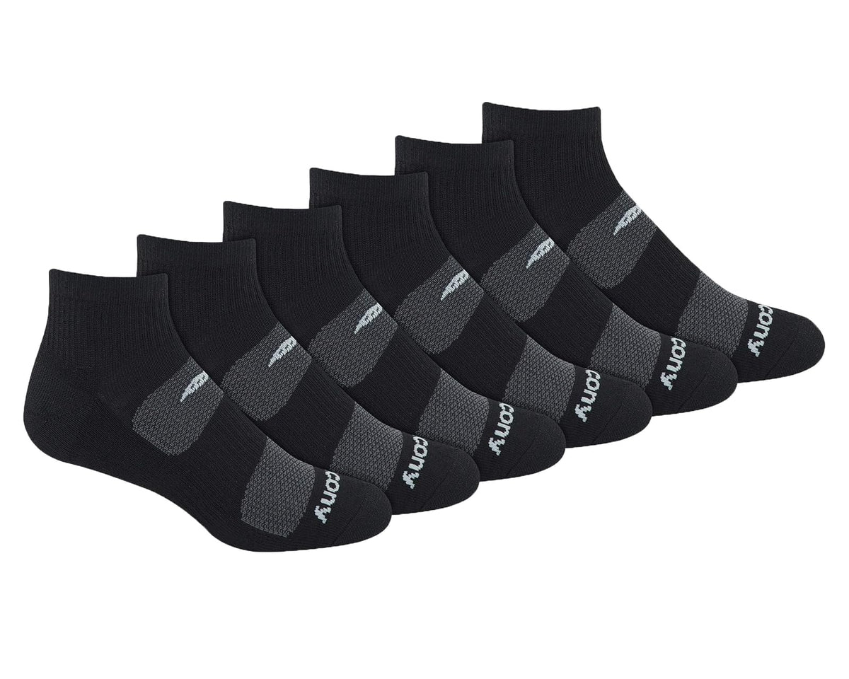 Saucony Calcetines Deportivos de Malla para Hombre Paquete de 6 Pares - G - negro (6 pares)