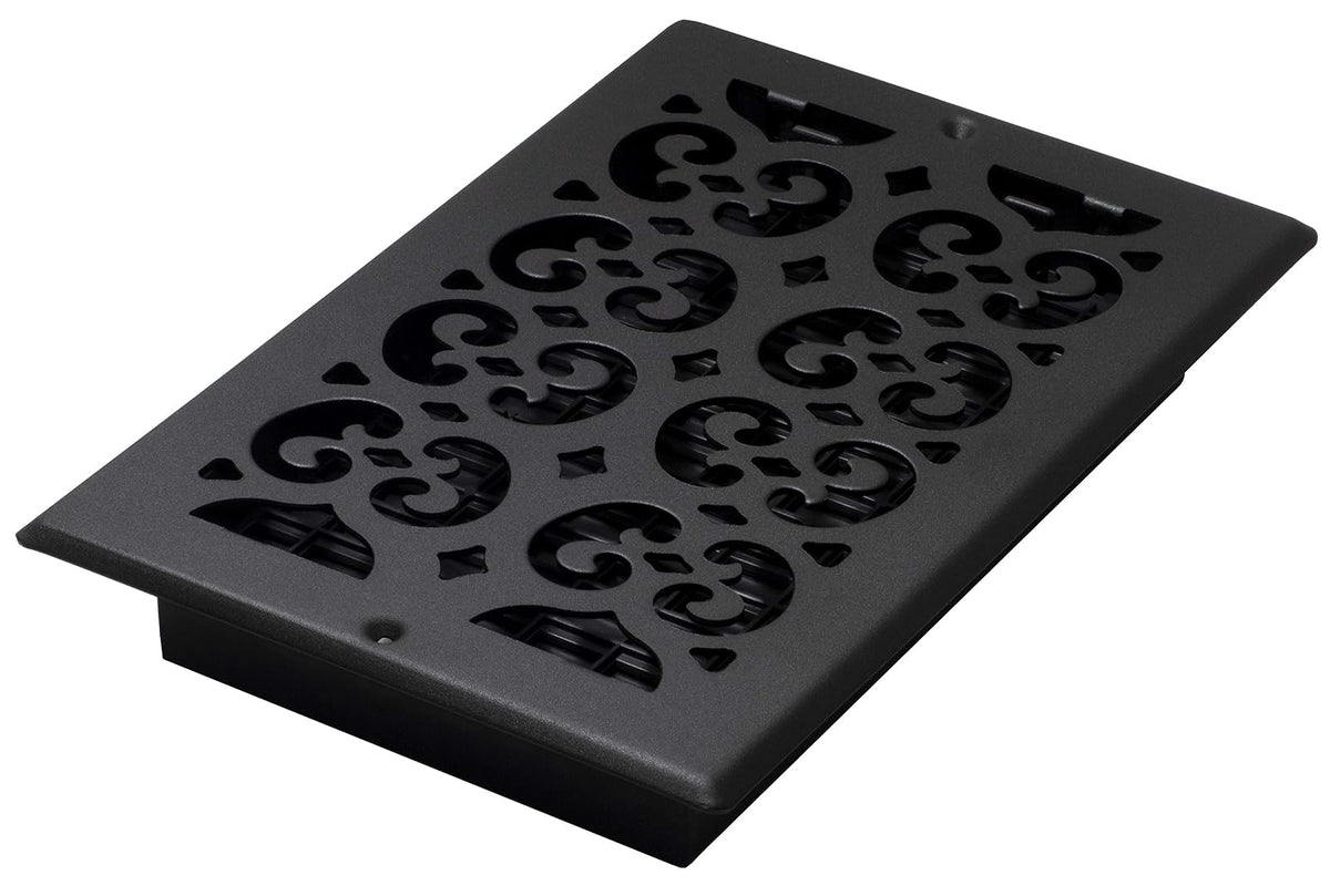 Decor Grates ST610W - Registro de pared y techo con diseño de desplazamiento, 6 x 10 pulgadas, color negro texturizado - 6x10 Inches - Registro de pared - techo